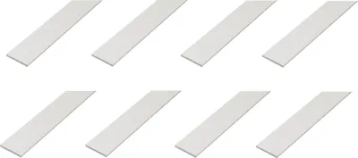 Produktbild von Alberts 8 x Flachstahl, PVC, weiß, 50 x 3 mm, Länge 2 m