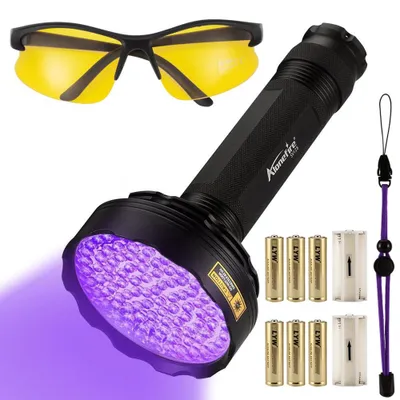 Image de Lampe de poche UV SV128, 395 nm, 128 LED, lumière noire, couleur noire