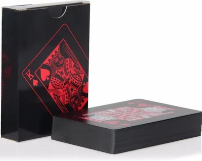 Produktbild von CHPN – Spielkarten – Pokerkarten – wasserfest – 2 Sets – Schwarz/Rot – Karten – Kartenspiel – Spiel – Spiel – Spielen