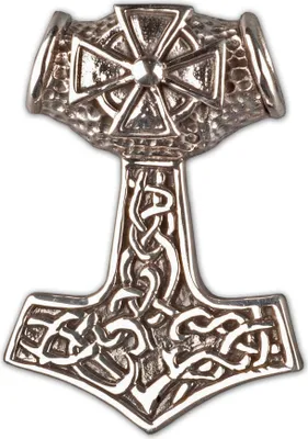 Produktbild von viva-adorno Herren Schmuck Anhänger für Ketten Thorshammer Mjölnir keltisch Thors Hammer 925 Sterlingsilber AS21