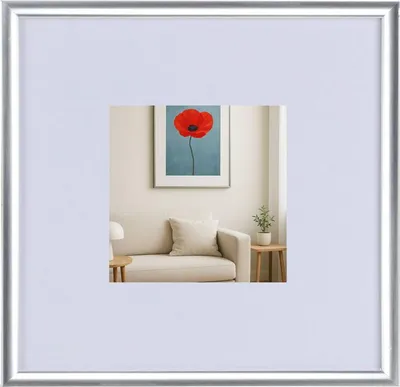 Produktbild von New Lifestyle Kunststoff Bilderrahmen mit Passepartout & Klarglas Collage Wanddeko Poster - Farbe: Silber | Format: 20x20