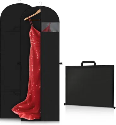 Obrázek produktu pro Obal na šaty, rozměry 180 x 60 cm, 2 kusy, skládací, se zipem, určený pro svatební šaty