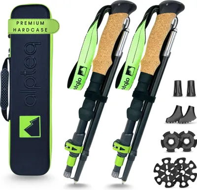 Produktbild von Alpteq® Dachstein - faltbare Wanderstöcke aus Aluminium | Lime 115-135 cm