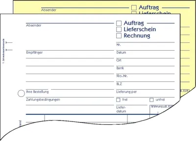 Produktbild von Formularbuch Auftrag A5 2x40 Blatt selbstdurchschreibend Packung mit 10 Stück