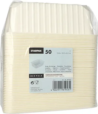 Produktbild von Verpackungsbecher, PP 1 l 6,3 cm x 18,6 cm x 13,3 cm weiss