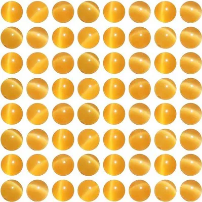 Image de 45 perles « yeux de chat » jaunes, rondes, 8 mm