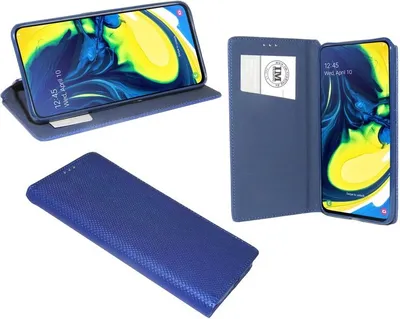 Zdjęcie produktu dla Etui książkowe "Smart" kompatybilne z telefonem komórkowym SAMSUNG GALAXY A80 (A805F) etui portfelowe z funkcją podstawki, miejsce na karty niebieski