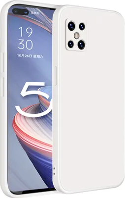 Produktbild von OPPO A92S Hülle, LaimTop Slim Liquid Silikon Gel Gummi Schutzhülle für OPPO A92S Weiß