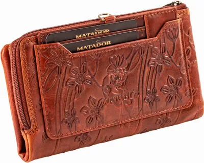Produktbild von MATADOR PUEBLA Portemonnaie Leder Geldbörse Handyfach Blumen