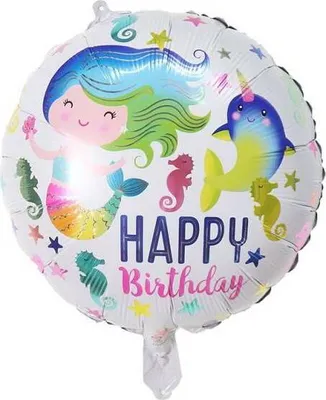 Obrázek produktu pro Fóliový balónek kulatý mořská víla 46cm - Cakesicq