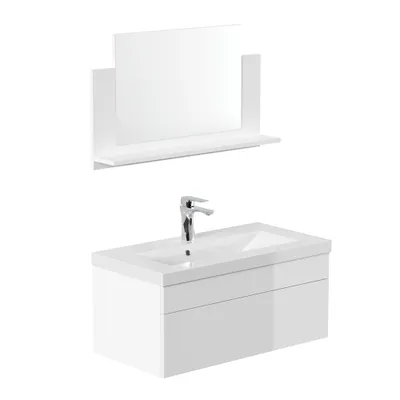 Obrázek produktu pro Home Deluxe - Koupelnový nábytek - WANGEROOGE BIG White - Medium - včetně umyvadla a kompletního příslušenství - Šířka umyvadla: cca 80 cm I Koupelnový nábytek Umyvadlo Koupelnový nábytek set