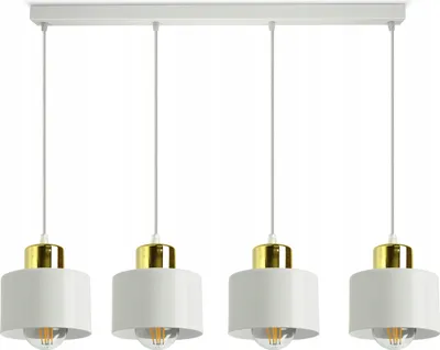 Obrázek produktu pro LUXOLAR Led závěsné světlo 4 plameny - Stropní světlo bílo-zlaté E27 60W - Závěsné svítidlo do obývacího pokoje, kuchyně