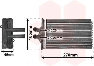 Image de VAN WEZEL 74006082 Echangeur de chaleur chauffage intérieur radiateur pour PORSCHE 911 (997) BOXSTER (987) 911 Cabriolet (997) CAYMAN (987) 911 Targa (997)