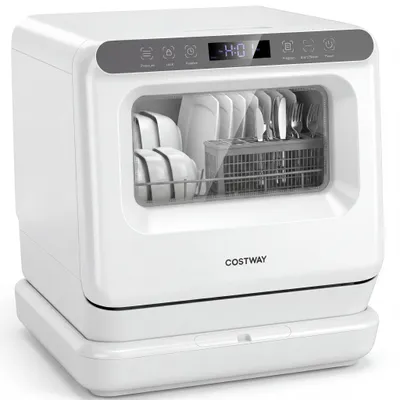 Produktbild von KOMFOTTEU Tischgeschirrspüler für 3 Gedecke, mini Spülmaschine mit 6 Programme, 8,25L Wassertank, 2 Wasserversorgungsmodi & Touch Control, kompakter Geschirrspüler für Wohnungen und Wohnmobile, KI-generiertes Bild