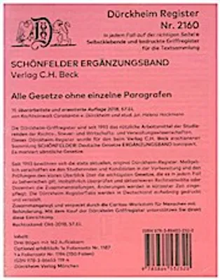 Obrázok produktu pre DürckheimRegister® SCHÖNFELDER-100er-Einteilung - 2018-2022