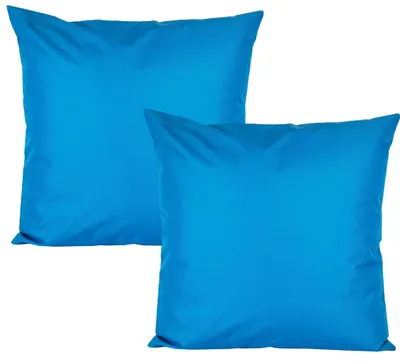Produktbild von JACK 2er Set 50x50cm Outdoor Kissenhülle Kissenbezug Wasserfest Sitzkissen Lounge Kissen Garten Stuhl Lotus Effekt, Farbe:Meerblau