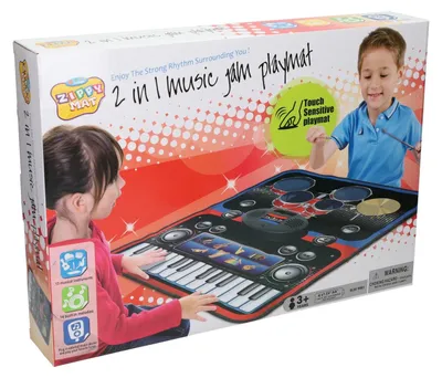 Produktbild von Elektronische Musikmatte für Kinder, 90x69 cm, 24 Tasten, 8 Instrumente, 10 Melodien