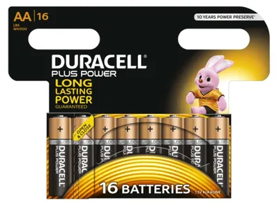 Produktbild von Duracell AA-Alkalibatterien Plus Power 16 Stk.