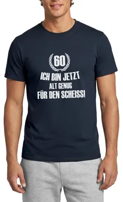 Produktbild von Spreadshirt 60. Geburtstag | Alt Genug Für Den Scheiß Männer T-Shirt, L, Navy