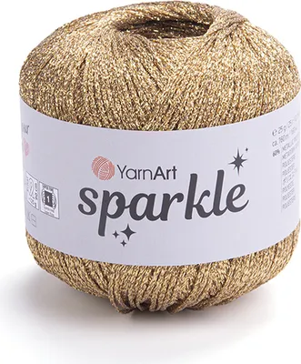 Produktbild von YarnArt Sparkle Garn 1309 Gold, 160m/25g, für festliche Verzierungen geeignet