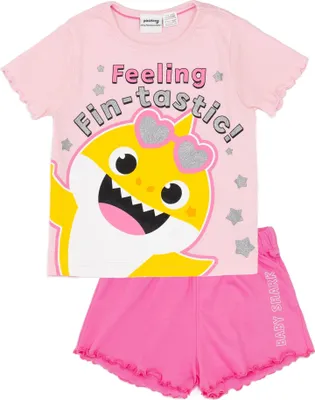 Obrázek produktu pro Baby Shark - dívčí pyžamo s kraťasy "Feeling Fin-Tastic" NS7472 (104) (růžová)