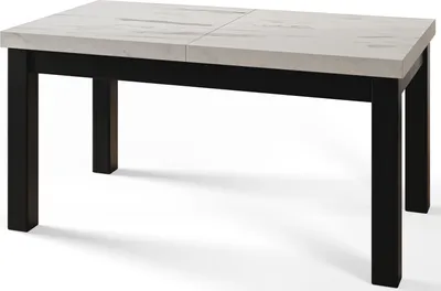 Immagine prodotto di Tavolo da pranzo 120 cm / 160 cm, Tavolo allungabile, Tavolo da cucina, Tavolo da pranzo, Tavolo da soggiorno, Tavolo da camera, Tavolo moderno, Tavolo da soppalco, Gambe nere, Classico, 120x80, Marmo