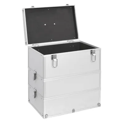 Zdjęcie produktu dla vidaXL Kosmetyczka 37x24x40 cm srebrna aluminium