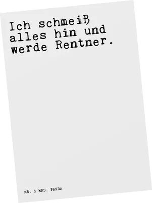 Produktbild von Mr. & Mrs. Panda Postkarte Ich schmeiß alles hin... - Weiß - Geschenk, Fotokarte, Pensionierung, Grußkarte, Sprüche, Rentner, Ansichtskarten, Ansichtskarte, Rentnerin