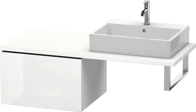 Produktbild von Konsolenunterschrank L-CUBE 400x620x547mm weiß hochglanz weiß hochglanz