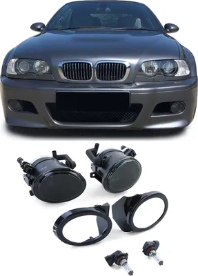 Image de Phares antibrouillard en verre clair noirs GAUCHE + DROITE pour BMW E39 E46 avec M