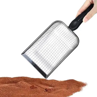 Produktbild von Katzenschaufel Metall - Gebogen Design mit Antihaftbeschichtung - 257 x 218 mm