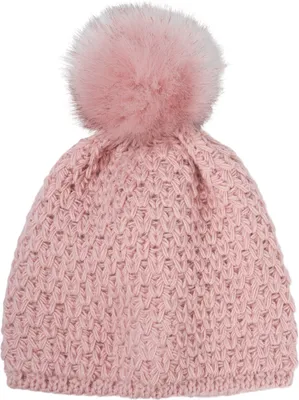 Produktbild von styleBREAKER Kinder Bommelmütze Gehäkelt mit V-Muster, Warmes Thermo Fleece Futter, Winter Fellbommel Mütze, 2-4 Jahre 04024208