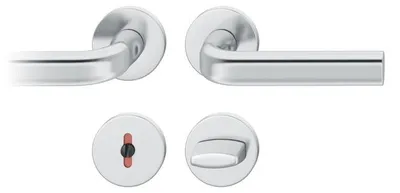 Produktbild von 12 1242 FSB Türdrücker-Rosettengarnitur Edelstahl matt (Lochung: WC) Lochung: WC