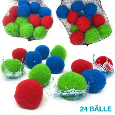 Produktbild von Wasserbomben Splash 24 Wasserbälle Wasserball wiederverwendbar Wasser Kinder Ball