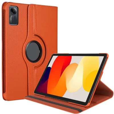 Image de Coque pour Xiaomi Redmi Pad SE 11 Pouces, Protection Anti-Rayures Antichoc Rotation 360° - Orange