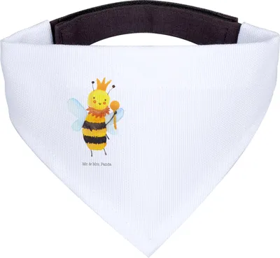 Produktbild von Mr. & Mrs. Panda Tuch Biene König - Weiß - Geschenk, Halstuch Für Hunde, Hund, Hundehalstuch