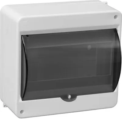 Immagine prodotto di Quadro di distribuzione piccolo montato in superficie 8 moduli Trasparente, scatola portafusibili Scatola di distribuzione