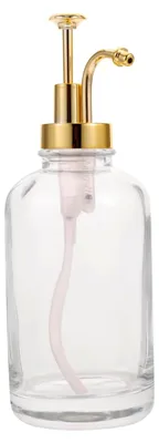Produktbild von Glas Sirupspender mit Goldpumpe – Kompakte Flasche für Kaffeesirup