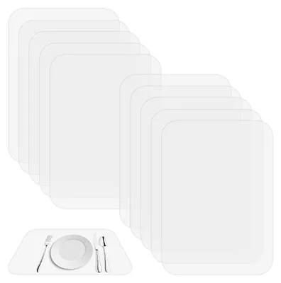 Tischsets, 10 Stück, transparent, 40×30 cm, PP, hitzebeständig
