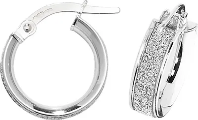 Produktbild von 9 Karat (375) Weißgold Damen - Creolen / Ohrringe - 10mm; TRS16042MM10