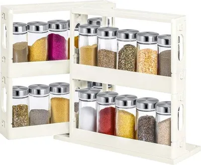 Produktbild von Famanu Kräuterregal drehbar - 2-stufig, ausziehbar, weiß