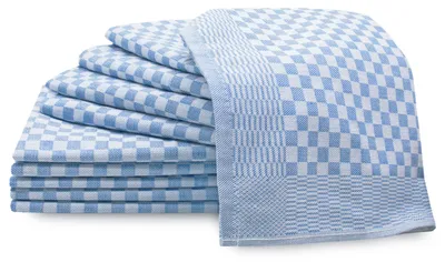 Produktbild von 10er Set Geschirrtücher, 100% Baumwolle, 46x90 cm, blau-weiß-kariert