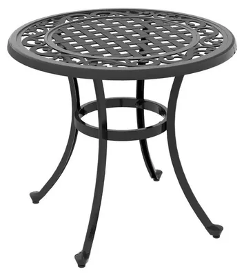 Obrázek produktu pro Kulatý venkovní stůl z hliníkové slitiny – černý | Barva: černá | Rozměry: 60x60x53 cm