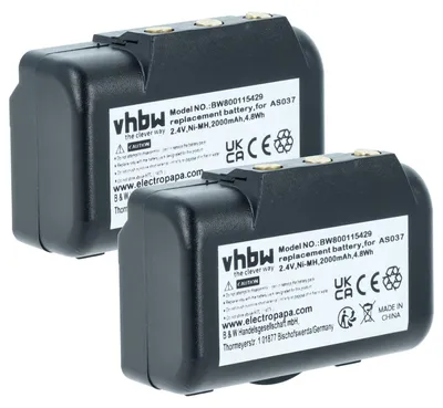 Produktbild von vhbw 2x Akku Ersatz für IMET WBH04.965, AS037 für Industrie-Funkfernsteuerung Fernbedienung (2000 mAh, 2,4 V, NiMH) - Schwarz