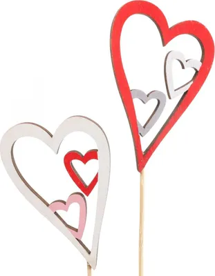 Produktbild von Blumenstecker Muttertag Dekostecker Herz 5cm 12St - Geschenkideen Pflanzenstecker Valentinstag Hochzeit, 12 Stück