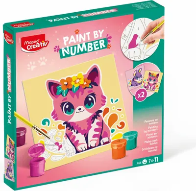 Obrázek produktu pro Maped 907083 Maped Kreativní sada omalovánek "Malování podle čísel" KOCOUREK/KOČIČKA