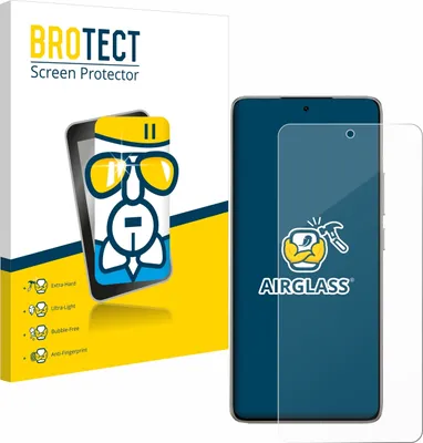 A product packaging for a screen protector, with a depiction of the screen protector on a phone.