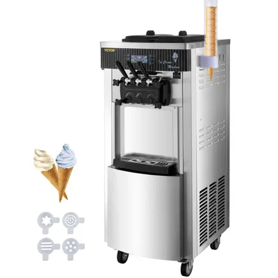Immagine prodotto di **Macchina per gelato soft serve 2200W - Macchina per gelato soft serve verticale commerciale - Da 20 a 28 litri all'ora - Ideale per ristoranti, bar e caffetterie