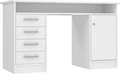 Produktbild von Furniture24 Schreibtisch Net106 Mt931-120 Mit Schrank Und 4 Schubladen Weiß