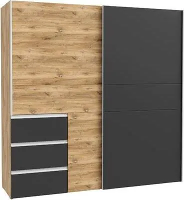 Produktbild von Schwebetürenschrank >Winn 2< in Flagstaff Eiche hell - 200,1x205x61,2cm (BxHxT)